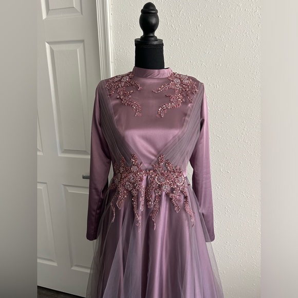 Purple Modest Gown - Picture 2 of 4